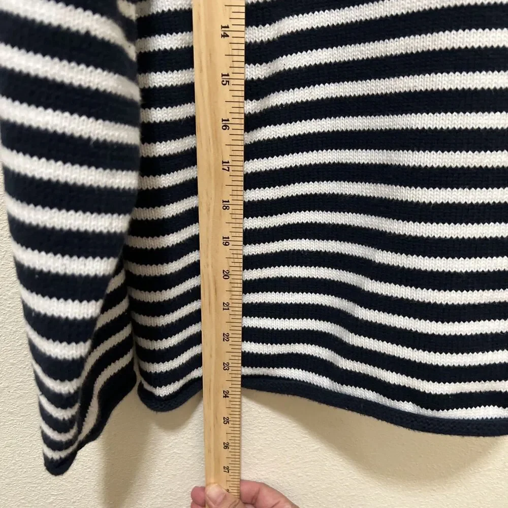 Women’s Nautical Sweater Stripes Anchor Old Money Sailing Beach - Picture 6 of 6